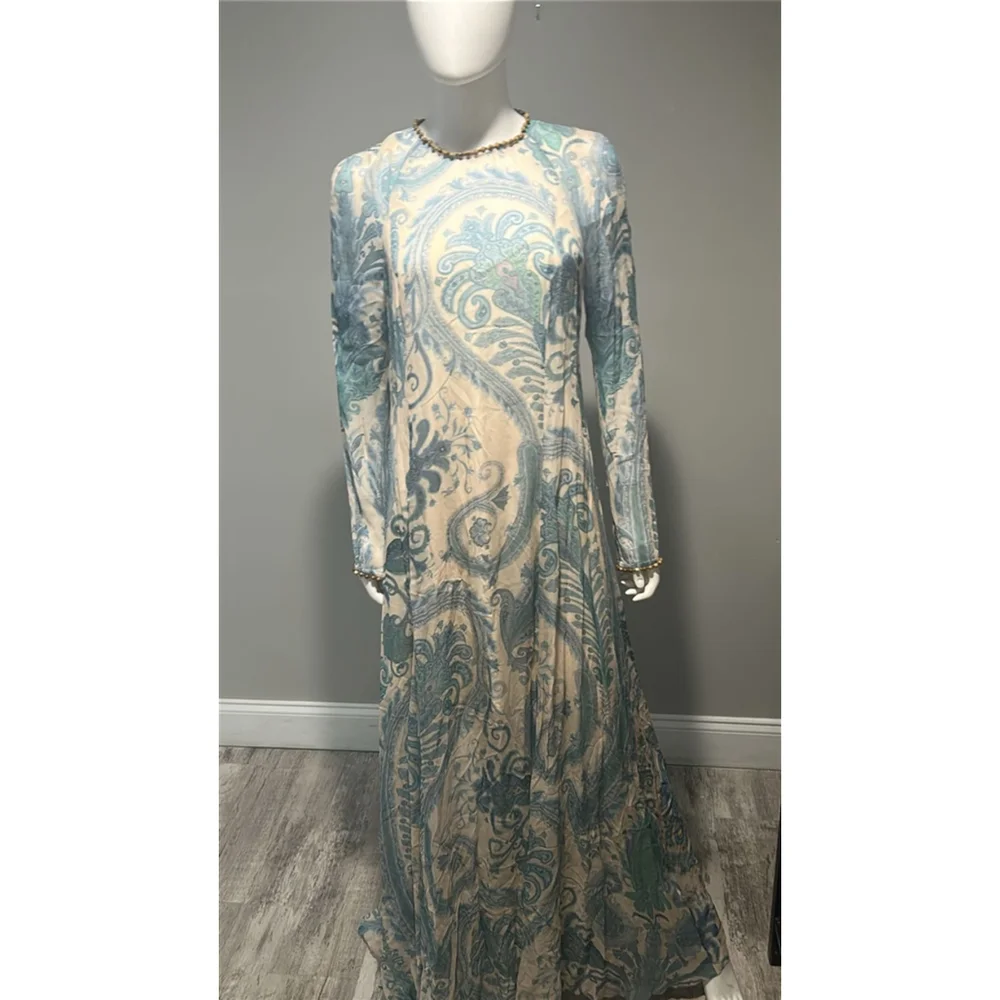 Zimmermann Illuminate Turquoise Paisley Long Sleeve Maxi Dress Size 8 (2) - Picture 7 of 16